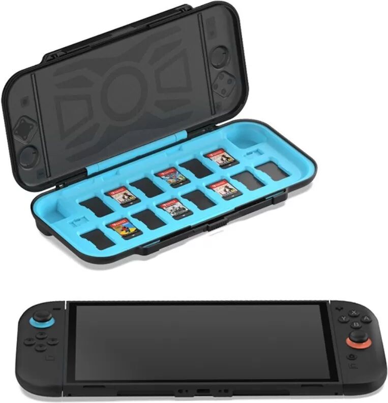 INF 2-in-1 Schutzhülle kompatibel mit Switch2 mit 14 Spielekartenfächern - Blau