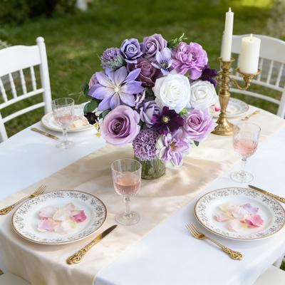Garvee 30 Pcs Artificial Silk Flowers Bulk for Decoration, Realistic Decorative Fake Flowers with Iron Stems