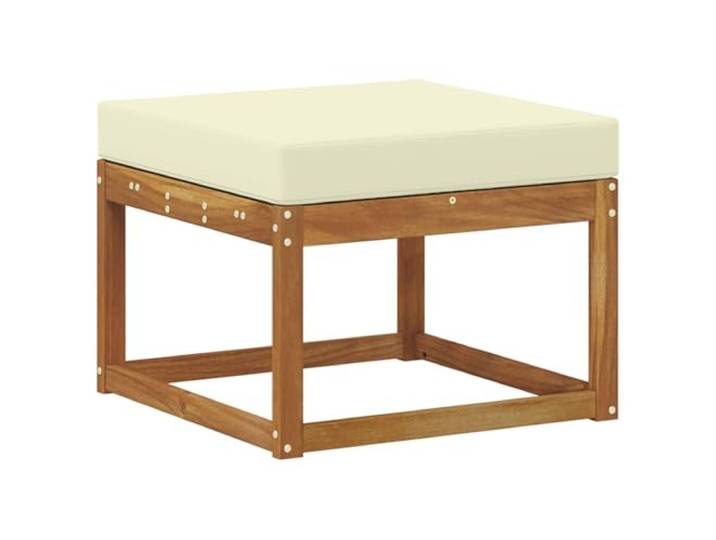 KTHLBRH Sofa-Set für den Außenbereich, 5-teilig, Akazie, Natur, cremefarben Massivholz, Lattenrost-Design, abnehmbare Kissen, für Garten und Terrasse