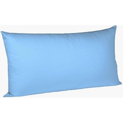Kissenbezug FLEURESSE "Colours Mako Satin, 100% Baumwolle, mit Reißverschluss", blau (mittelblau), B:40cm L:80cm, Mako-Satin, Mako-Satin, Kissenbezüge, Kissenbezug, Mako Satin, glänzend, glatt, Premium Qualität