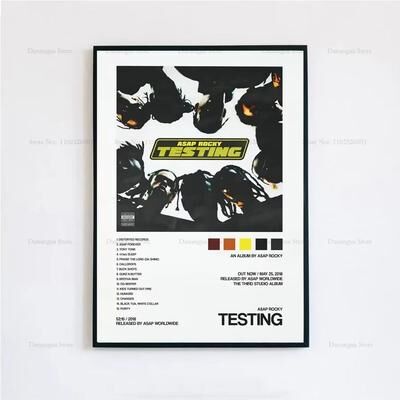 Inspired Finds ASAP Rocky Testing Album Cover Canvas Poster Aesthetic Wall Art testing Edition 15.75x19.69in No Frame