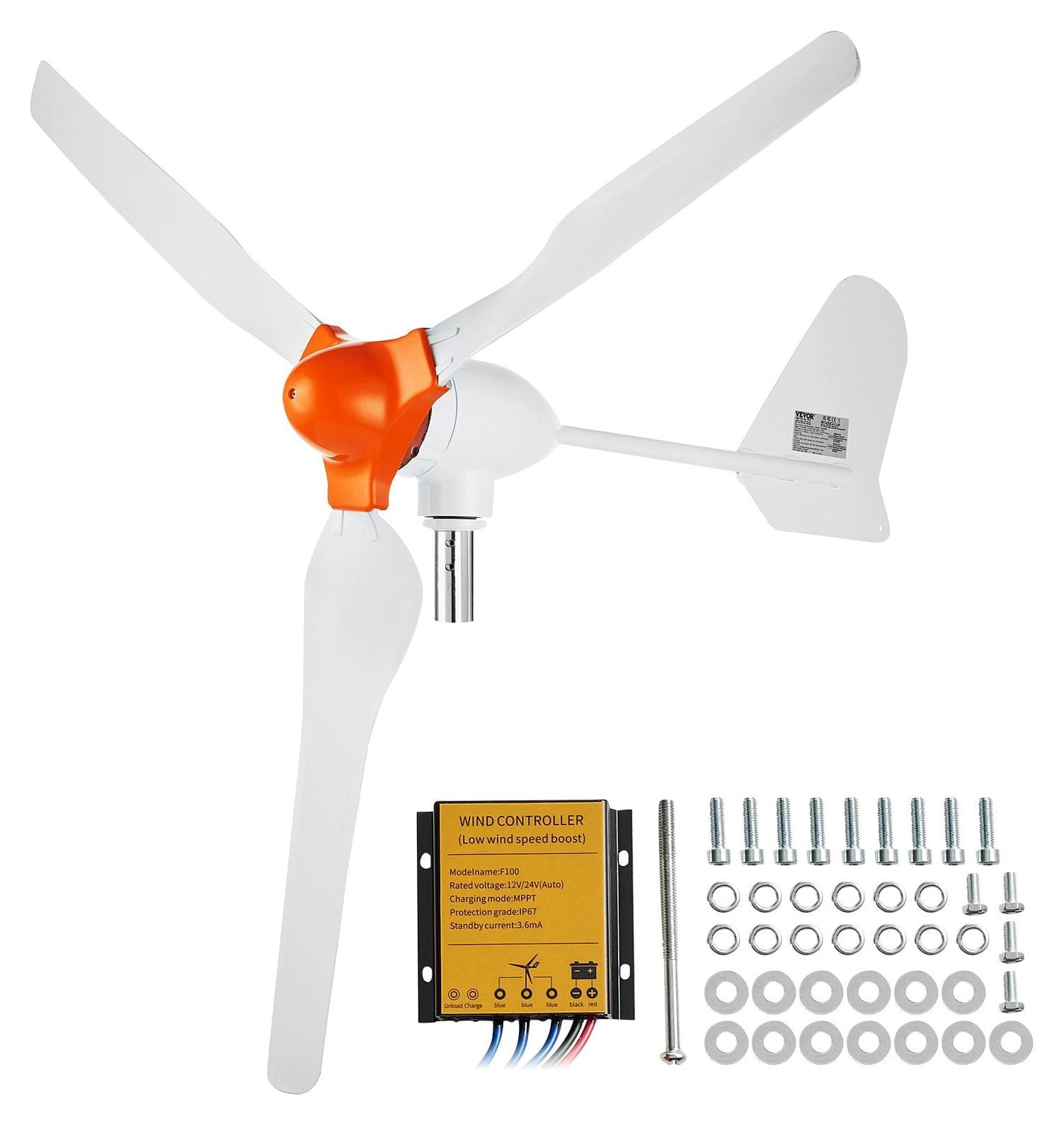 VEVOR 800W windturbine 12V windgenerator met 3 bladen, MPPT-regelaar en instelbare windrichting