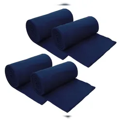 Betz 4 Stück Fleecedecken Kuscheldecken Größe 130x170 cm Farbe dunkelblau