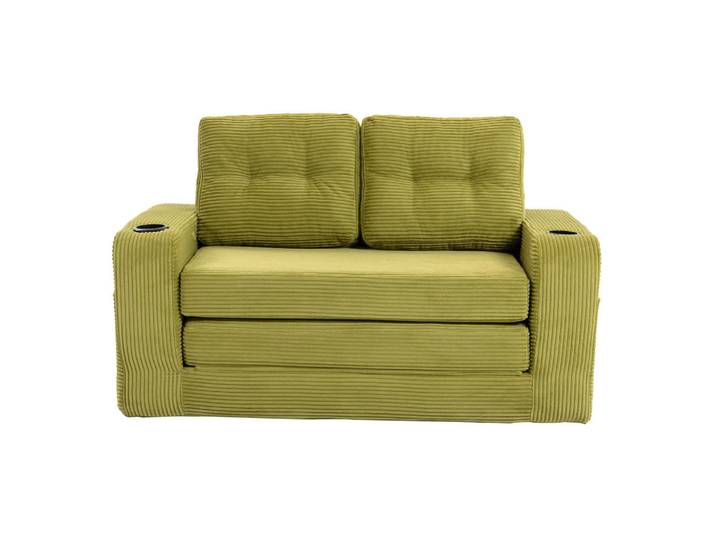 Oxeza Schlafsofa in Olive Cord mit Getränkehalter und Seitentaschen, Olivgrün, Mode, 136x82.5x80 cm, Babymöbel & Kindermöbel, Kinderzimmer & Jugendzimmer, Schlafsofas