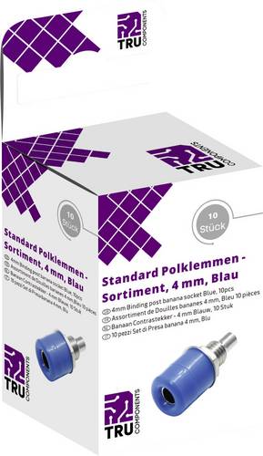TRU COMPONENTS Laborsteckverbinder-Sortiment Buchse, Einbau vertikal Blau 10St.