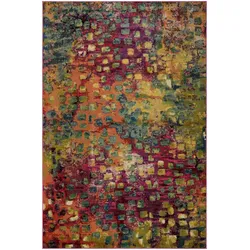 benuta Nest Kurzflor Teppich Casa Multicolor 120x170 cm - Bunter Teppich für Wohnzimmer