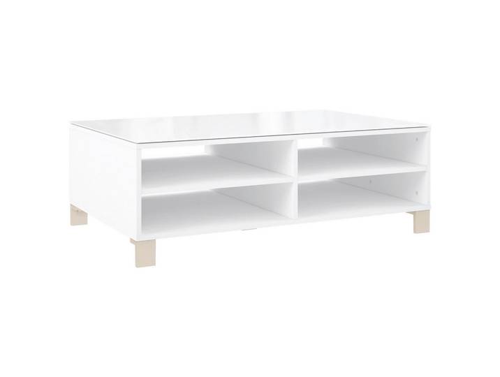 Hom`in Couchtisch, Weiß, Glas, rechteckig, eckig, 70x37.9x110 cm, offenes Fach, Wohnzimmer, Wohnzimmertische, Couchtische, Couchtische Glas