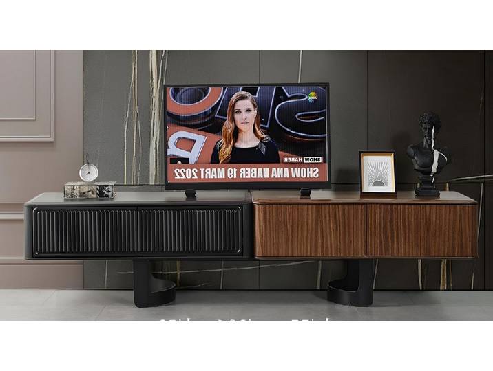 Xlmoebel Lowboard Braun-Schwarzer Designer TV-Unterschrank für das Wohnzimmer (1 St., Braun-Schwarzer TV-Lowboard), Made in Europa