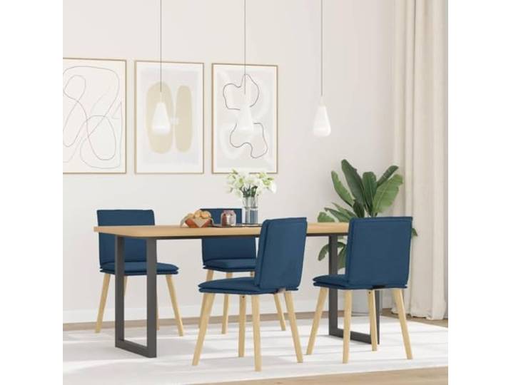 KTHLBRH 4 Pack Esszimmerstühle Blau Stoff mit Metall Holz Gestell Atmungsaktiver Stoff, dicke Schaumstoffpolsterung, robustes Metall-Holz-Gestell, vielseitig nutzbar