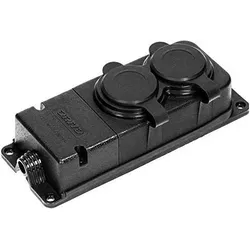 MGA, Steckdosenleiste, ORNO Werkstatt Schuko Stecker Aussen Wasserdicht IP44 230V 16A Schlagfest, Nicht Brennbar (2-Fach) (2x, CEE 7/4)