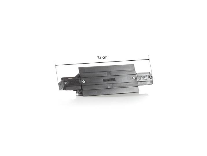 Eutrac I-Verbinder für Einbauschiene, schwarz 3-Phasen, schwarz, Stromschienenstrahler