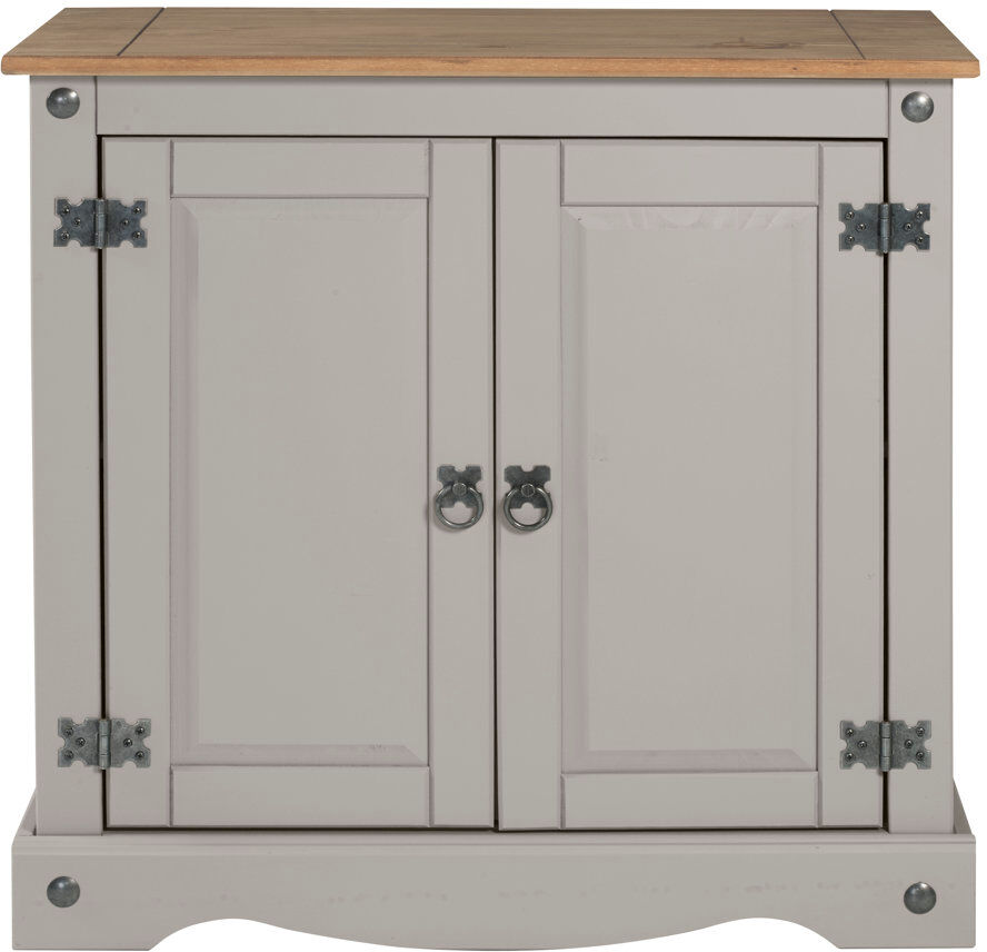 Brambly Cottage Palmea 75cm Solid Wood Sideboard Grey 73cm H X 75cm W X 36cm D