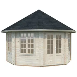 Palmako Pavillon Hanna 14,1 m2 - 44 mm Transparent tauchimprägniert