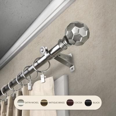 InStyleDesign Finley Adjustable Curtain Rod 13/16 inch dia.