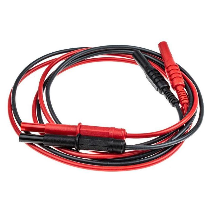 RS PRO Multimeter-Messleitungen mit Krokodilklemme, Rückzugstecker, Stecker ummantelt, Gabelklemme (3402421)