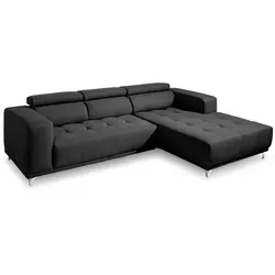 SOMETA Ecksofa Cancun Stoff Schwarz