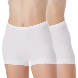 Schiesser 2P Original Classics Fine Rib Shorts Weiß Baumwolle 40 Damen