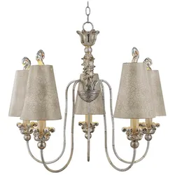 Elstead Lighting, Kronleuchter, Remi Kronleuchter E27 5-fach Silber und Gold (83 cm)