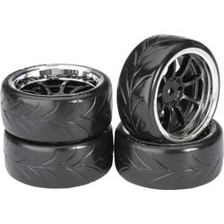 Absima 1:10 Straßenmodell Kompletträder Drifter A 9-Speichen Schwarz-Chrom 4 St. 2510044