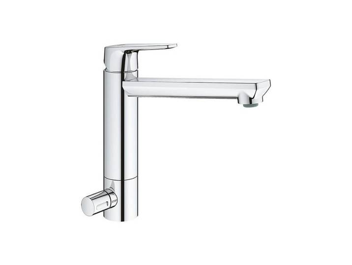 Grohe Küchenarmatur BauEdge, mittelhoher Auslauf, Absperrventil