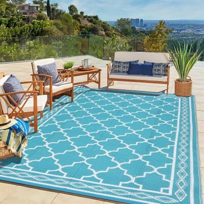 Garvee Waterproof Reversible Portable Outdoor Moroccan Rug