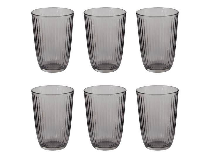 Verres LINEE - Lot de 6 9 x 12 x 9cm Gris/Gris