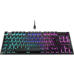 Turtle Beach Vulcan TKL AIMO Gaming-Tastatur, Red Switch (DE, Kabelgebunden), Tastatur, Schwarz, Mehrfarbig