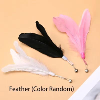 Inspired Finds Cat Teaser Toy With Bell And Suction Cup Extended Rod Replaceable Feather Head 1pcs Feather Random