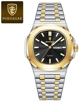 Uplifted Finds Poedagar Original Square Quartz Watch For Men gold black