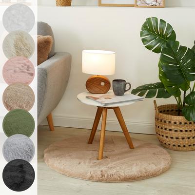 Fellteppich LUXOR LIVING "Novara", braun, H:25mm Ø:120cm, Kunstfaser, Teppiche, Fellteppich, Kunstfell, Kaninchenfell-Haptik, besonders weicher Hochflor