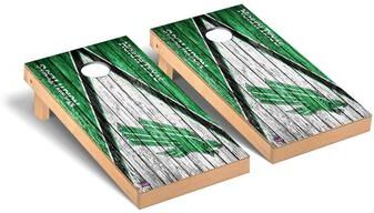 Skip's Garage North Texas Mean Green Triangle Cornhole Board Set