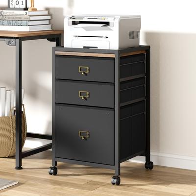 Garvee Mobile Filing Cabinet Printer Stand Fits A4 or Letter Size with Drawers