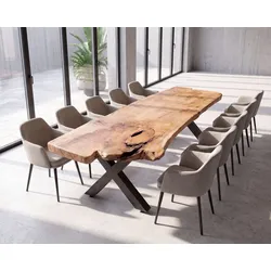 MassivHolz »Mammut« 394 cm Unikat-Baumstamm-Esstisch – Nr. 31101 394 cm / X-Beine