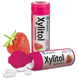 miradent Xylitol Chewing Gum Erdbeere  30 g Kaugummi