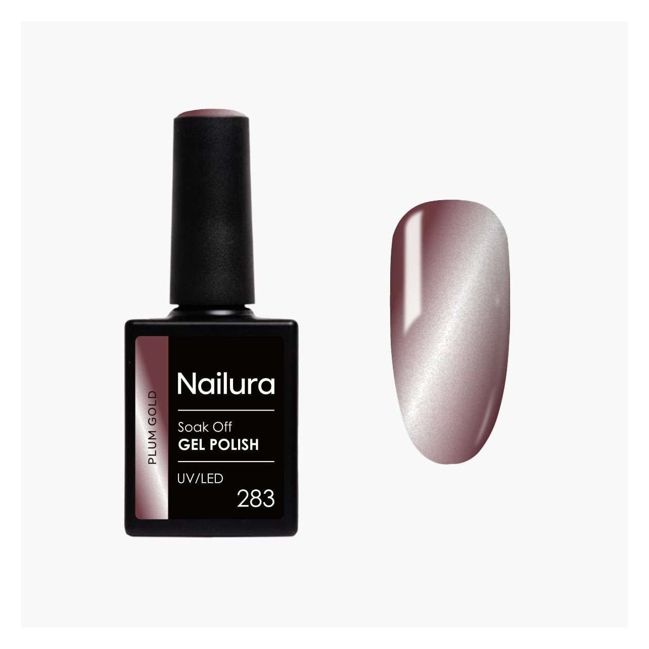 Nailura - Gel Polish 283 - Plum Gold - 10 ml (Pflaumengold, Gel-Effekt Nagellack) (70302)