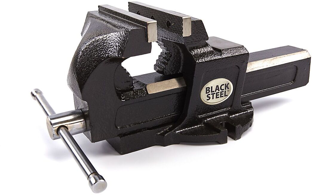 BLACK STEEL Professionelle Stahlschraubstöcke aus schwarzem Stahl mit Rohrklemme