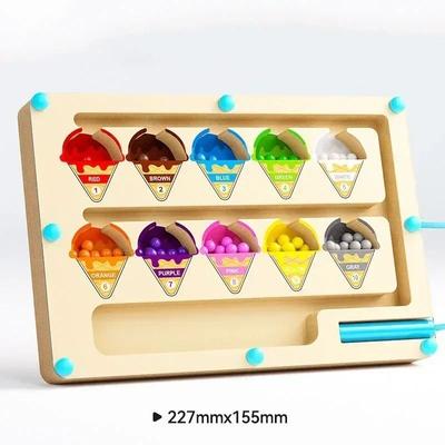 Uplift Essentials Montessori Magnetic Color & Logic Maze Board ice Cream