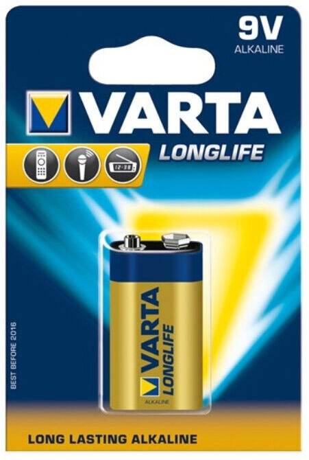PILHA VARTA LONGLIFE 6LR61 BL1