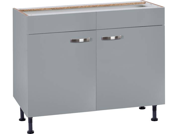 Spülenschrank KOCHSTATION KS-Cara , grau (basaltgrau, basaltgrau), B:100cm H:87cm T:58,4cm, Schränke, Spülenschrank, Breite 100 cm