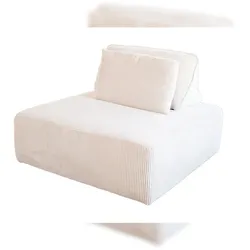 KAWOLA Hocker WIOLO SOFT Polsterhocker mit Rückenkissen Cord cremeweiß