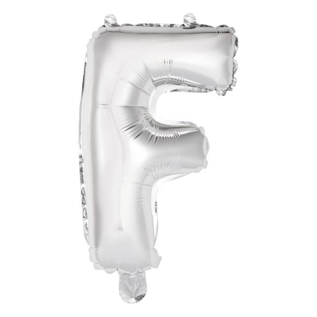 Riethmüller Mini Buchstabe F Silber Folienballon N16 verpackt (5x) (9909613)