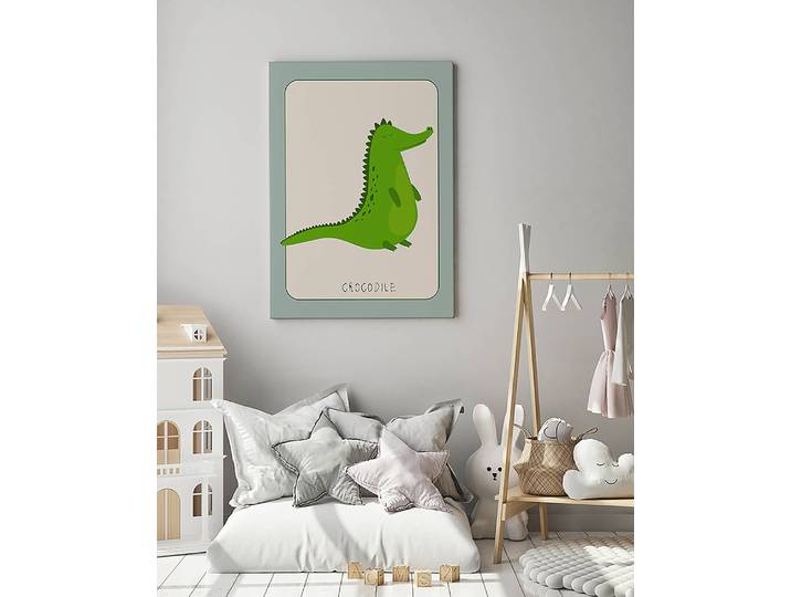 Impression sur toile Crocodile 60 x 80cm Multicolore