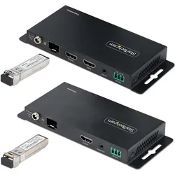 StarTech COM 4K HDMI over Fiber Extender Kit 4K 60Hz 3300ft 1km Single Mode/1000ft 300m Multimode LC, Video Zubehör, Schwarz
