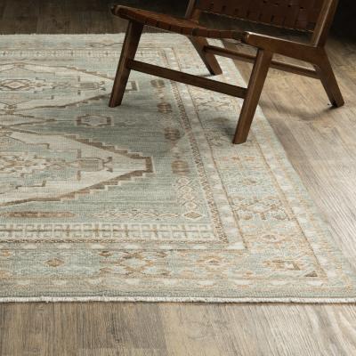 Style Haven Lucia Bohemian Tribal Medallions Pale Blue/Ivory Area Rug