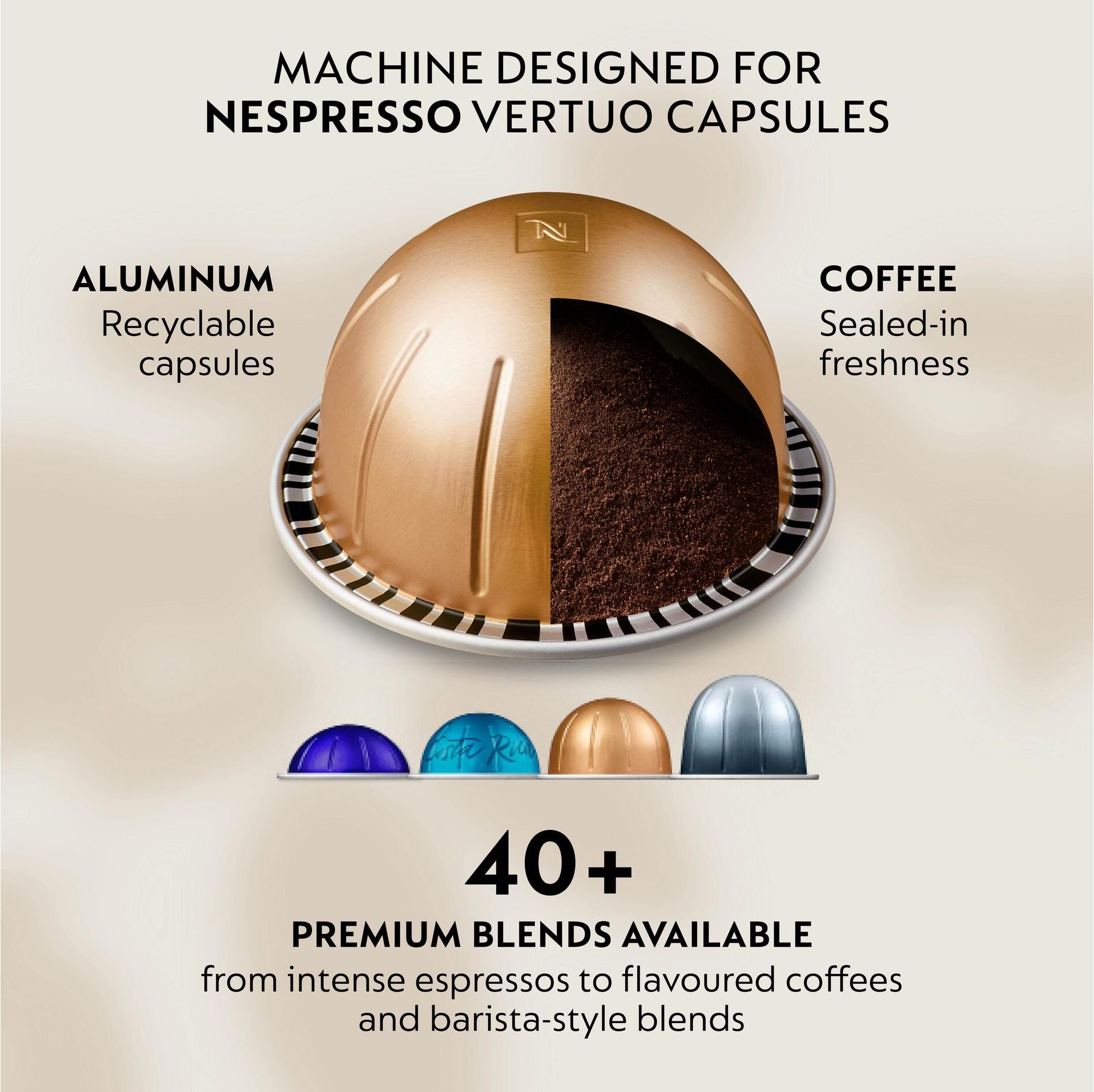 Krups Kapselmaschine "Nespresso Vertuo Up", Energieeffizienz: A++, schwarz, Kaffeemaschinen, Kapselmaschine schwarz Einheitsgröße