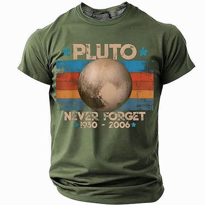 Herren Pluto Never Forget 1930-2006 Grafik Tee Lustiges Astronomie Weltraum Kurzarm T-Shirt