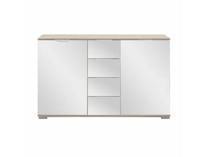 Wimex Easy Plus Kombikommode - Eiche sägerau Nachbildung, Spiegelglas Modern