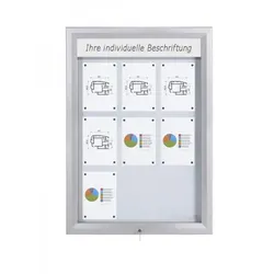 Schaukasten Premium BT46 Outdoor LED 3x3 DIN A4 Schaukästen für Aussen aus Aluminium mit LED Beleuchtung