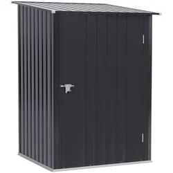 Outsunny Gerätehaus mit Pultdach 1 x 1 m Metall Gartenhaus 0,92m2 Stahl Grau
