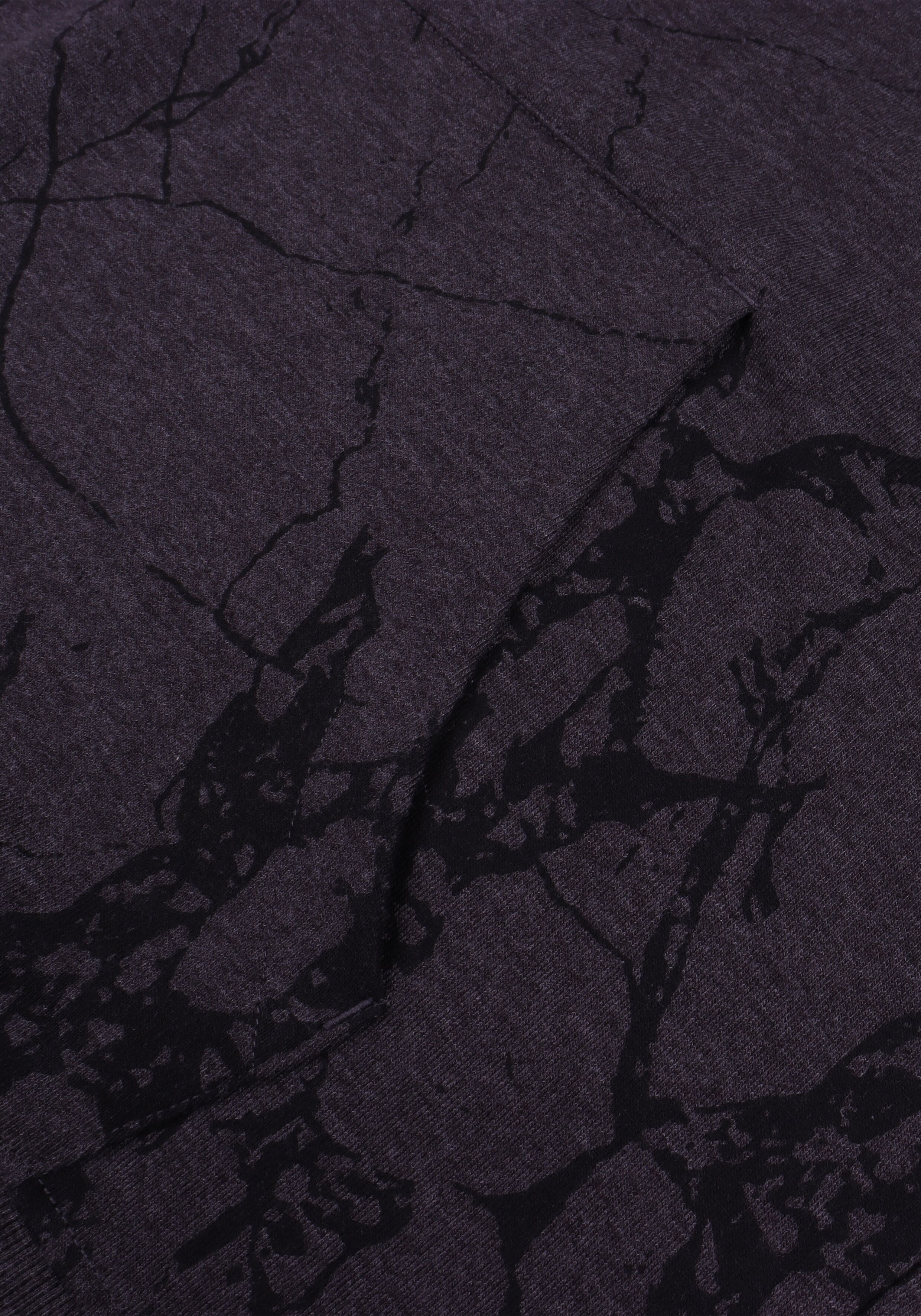 Hoodie CAPELLI SPORT, Herren, Gr. S, grau (schwarz erdgrau), Obermaterial: 80% Baumwolle, 20% Polyester, gemustert, gerade, ohne Ausschnitt, angesetztes Bündchen, Sweatshirts Hoodie, Kängurutasche für kleine Gegenstände vorn schwarz erdgrau S
